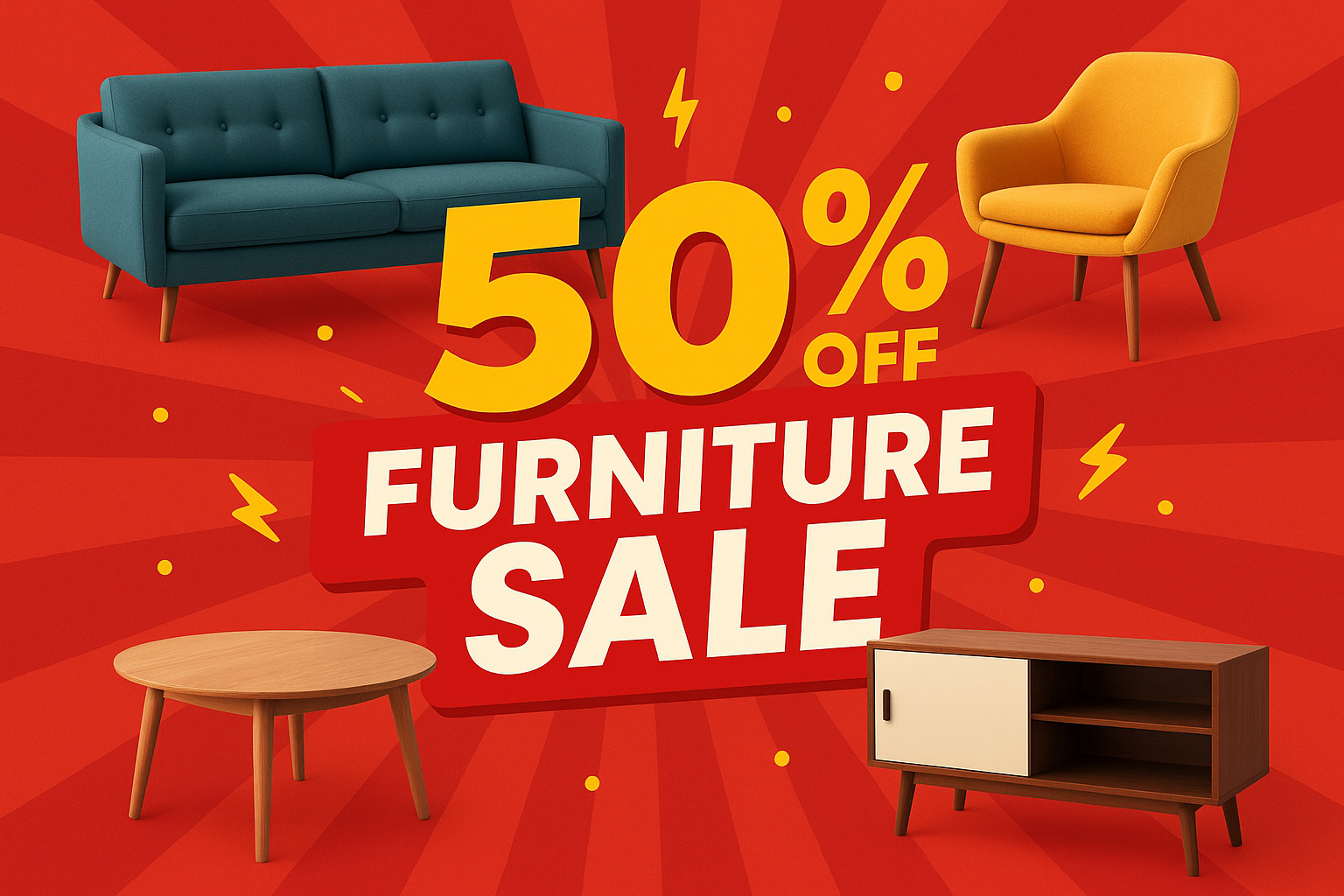50% sale on furniture